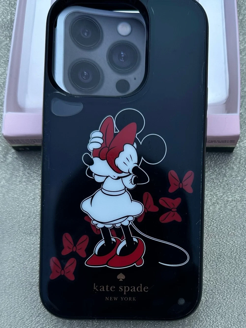 kate spade Disney Minnie Mouse Liquid iPhone 14 Pro Case - Black, Red, White